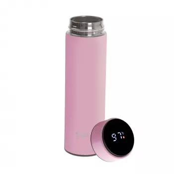 Thermosflasche Adler AD 4506P Edelstahl mit Silikonhülle, pink, vakuumisoliert