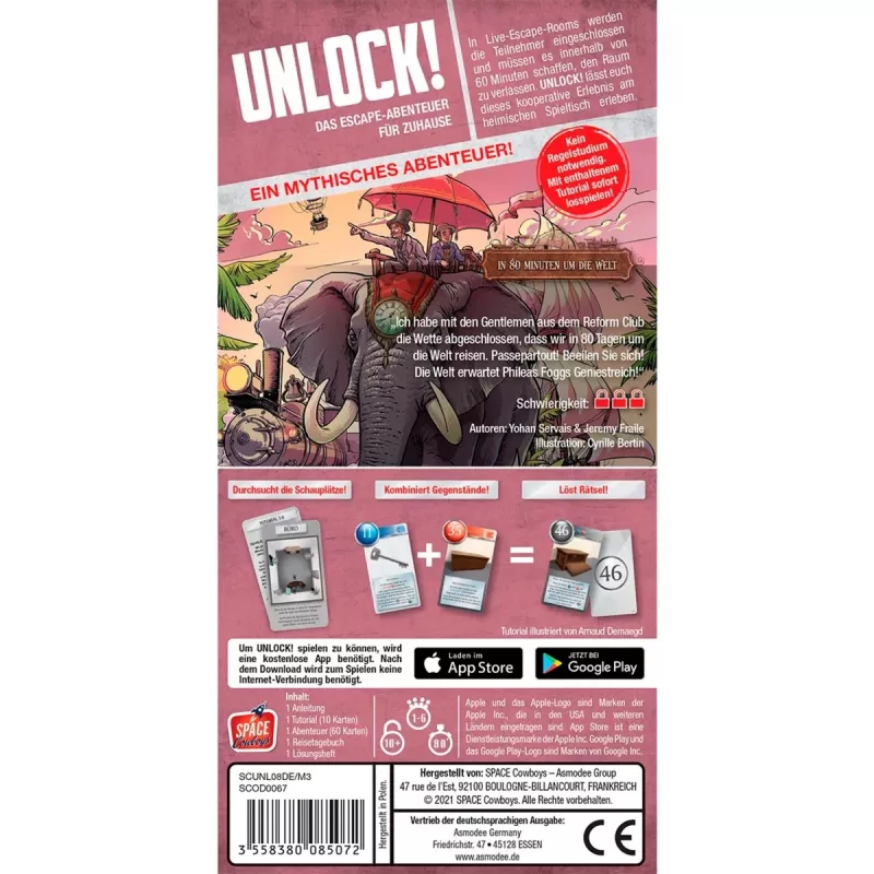 Unlock In 80 Minuten um the world, Kartenspiel