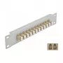 Glasfaser-Patchpanel DeLOCK 10 Zoll 12 Port LC Duplex Beige 1U Grau