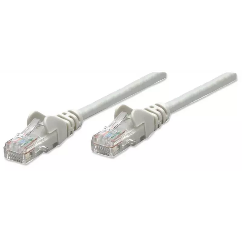Intellinet Netzwerkkabel Patchkabel, Cat6, 1 m, Grau, CCA, U/UTP, PVC, RJ45, vergoldete Kontakte, snagless, mit Knickschutz, lebenslange Garantie
