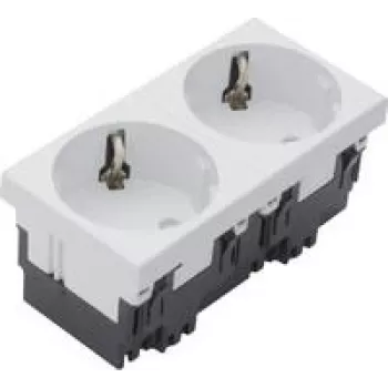 HAGER ESR2339010 Schuko-Steckdose 2-f Rastec 33G rw (ESR2339010)
