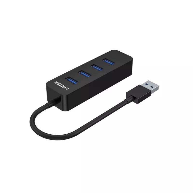 UNITEK uHUB Q4 USB 3.2 Gen 1 (3.1 Gen 1) Type-A 5000 Mbit/s Schwarz