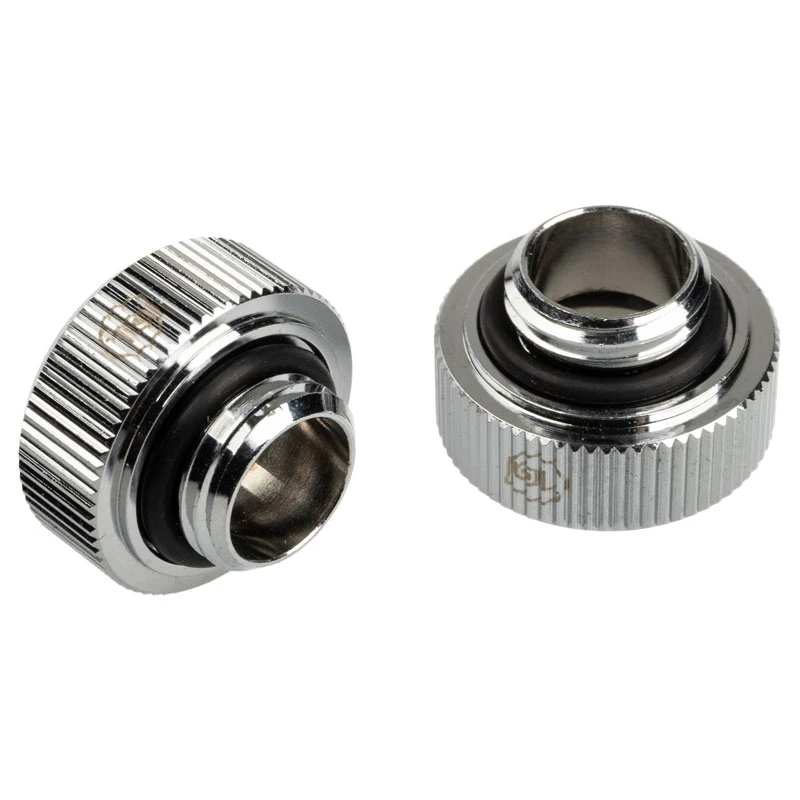 Adapter G1/4 Zoll Außengewinde auf 16 mm Hardtube BitsPower Touchaqua TA-FH16-GS, 2er-Pack, Silber