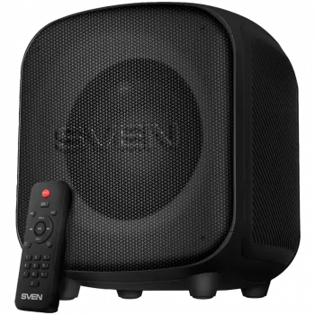 Lautsprecher SVEN PS-555, schwarz, Ausgangsleistung 65 W (RMS), TWS, Bluetooth, USB, microSD, Fernbedienung, Lithium-Akku
