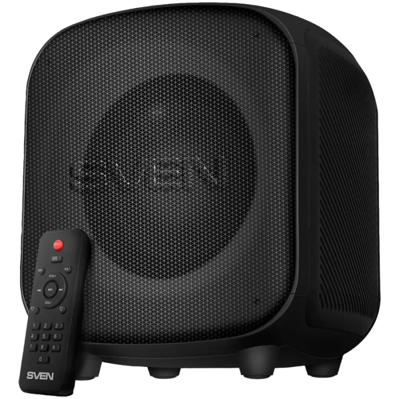 Lautsprecher SVEN PS-555, schwarz, Ausgangsleistung 65 W (RMS), TWS, Bluetooth, USB, microSD, Fernbedienung, Lithium-Akku