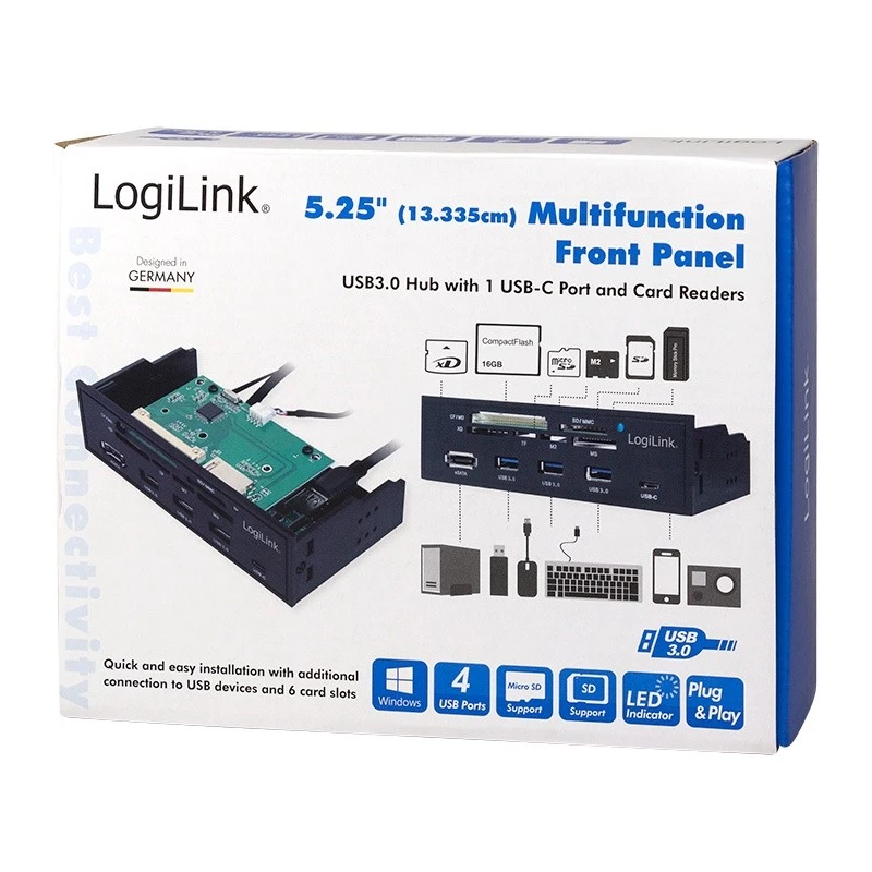 Kartenleser LogiLink UA0341 SATA Intern Schwarz
