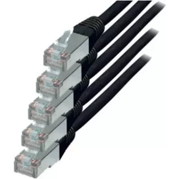 Netzwerkkabel S/CONN Cat.6 S/FTP 0,25 m Schwarz