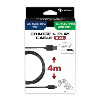 USB-Kabel Subsonic SA5355 4 m USB 2.0 A auf Micro-USB A Schwarz