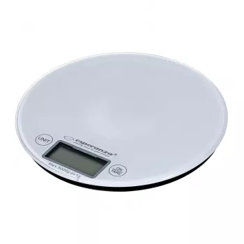 Elektronische Küchenwaage ESPERANZA EKS003W, 5 kg Kapazität, 1 g Genauigkeit, gehärtetes Glas, Touch-Steuerung