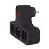 Maclean Stromsteckdose, Vierfach mit Schalter, Stabilisierungsfuß, Typ E, 2x2,5A, 2x16A, MCE224 E/B