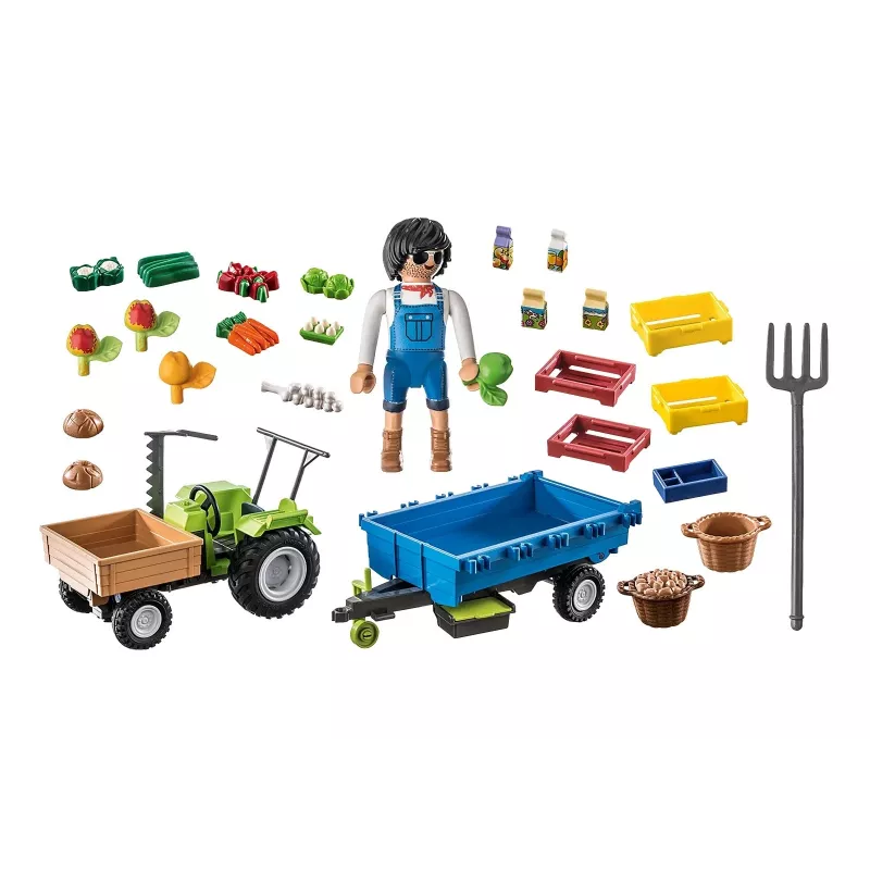 Playmobil Mähdrescher-Traktor mit Anhänger - Als-ob-Spiel & fantasievolles Spielen für Kinder von 6 bis 9 Jahren - Fat Brain Toys