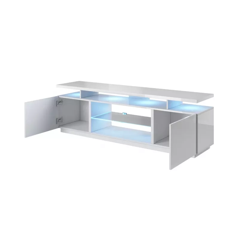 RTV-Schrank EVA 180x40x56 weiß/weiß glänzend