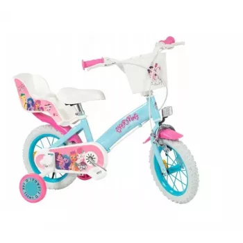 Kinderfahrrad Toimsa 1297 mit 12-Zoll-Schaumstoffrädern, 4 Rädern, Korb, Kettenschutz, Schutzblechen — My Little Pony