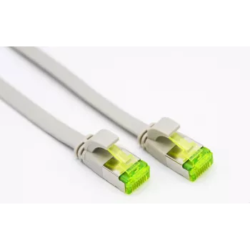 Helos - Patchkabel - RJ-45 (M) auf RJ-45 (M) - 30 cm - U/FTP - CAT 6a - Flach - Grau