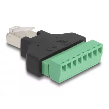 DeLOCK Adapter RJ45-Stecker > Klemmleiste 8-polig 2-teilig 3,81 mm