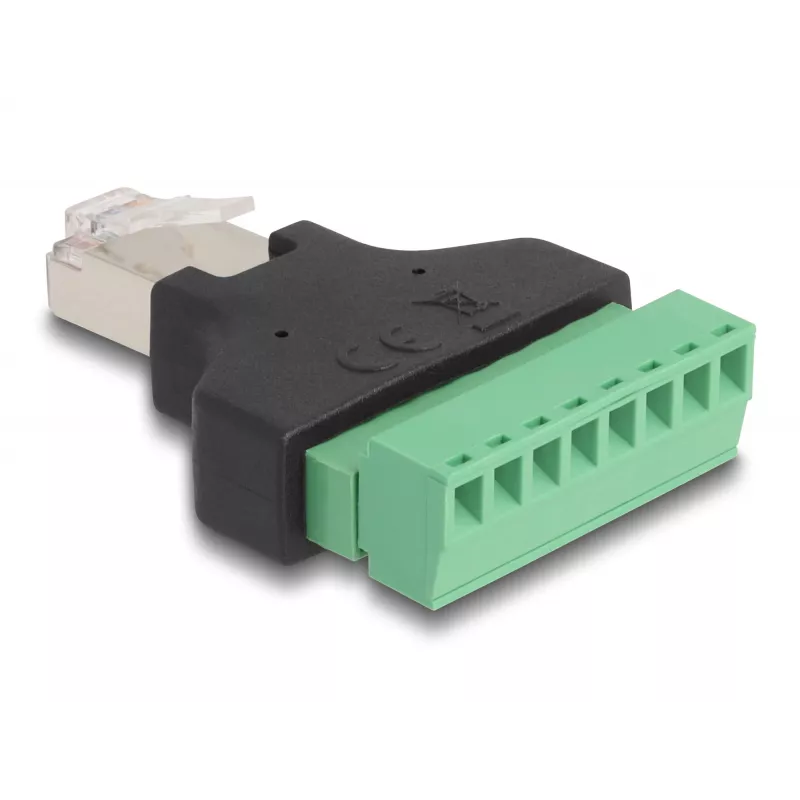 DeLOCK Adapter RJ45-Stecker > Klemmleiste 8-polig 2-teilig 3,81 mm