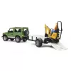 BRUDER Land Rover Defender mit Anhänger CAT und Mann Spielzeugfahrzeug