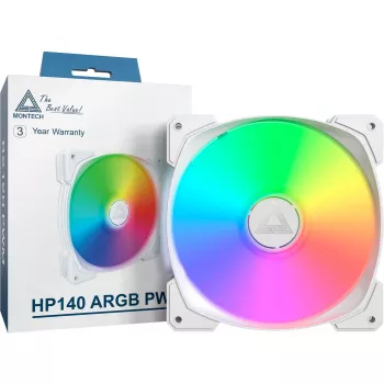 Montech HP140 ARGB PWM 140-mm-Lüfter Weiß mit Rifle-Lager