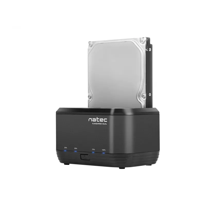 Festplatten-Dockingstation 2,5/3,5 USB 3.0 Natec Kangaroo Dual, Klonfunktion, Netzteil