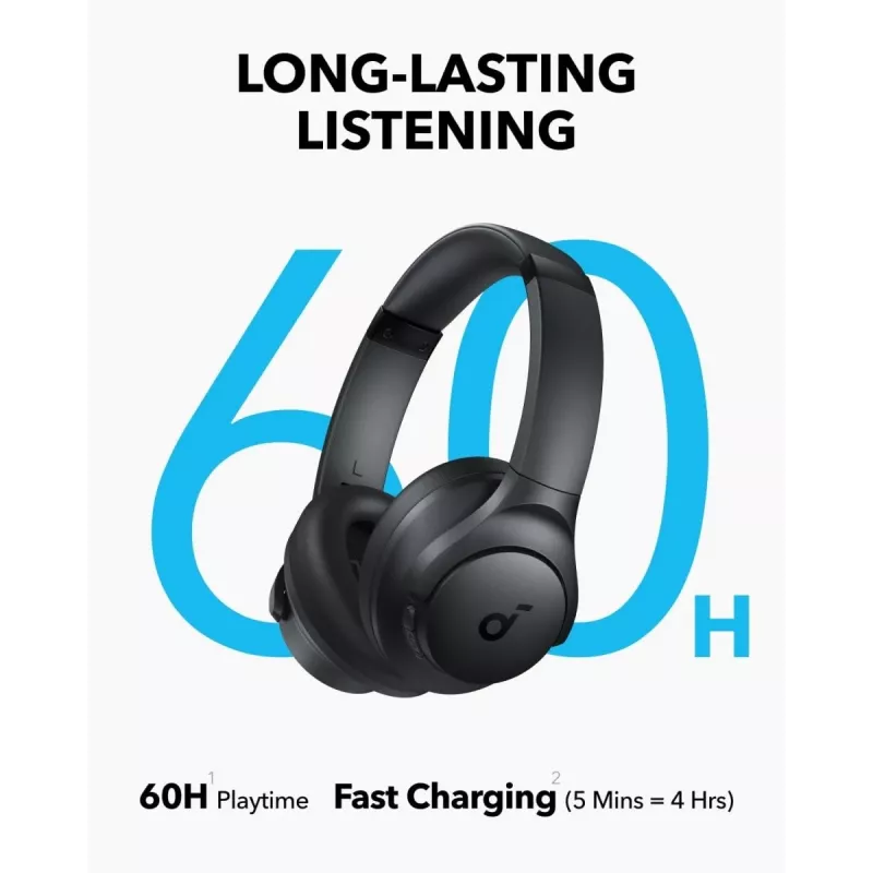 Over-Ear-Kopfhörer Anker Soundcore Q11i, Bluetooth 5.0, bis zu 20 h Akku, eingebautes Mikrofon, dunkelgrau