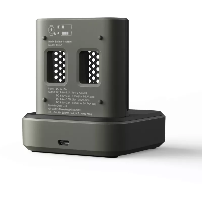 Batterieladegerät-Dockingstation GP M452 für NiMH Micro AAA, Mignon AA Akkus