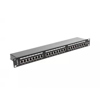 Patchpanel 1U LANBERG PPS5-1024-B — 24-Port RJ-45 Cat5, Metall, schwarz, Rackeinbau