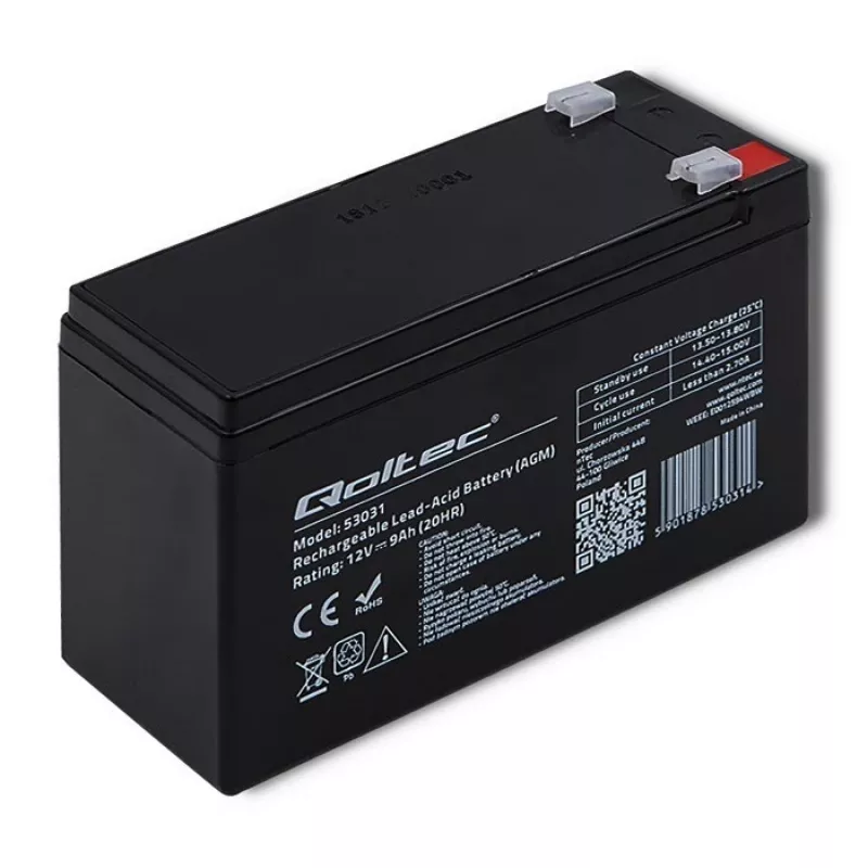 USV-Batterie QOLTEC 53031 12V 9Ah grün, 152×94×65 mm, 2,35 kg