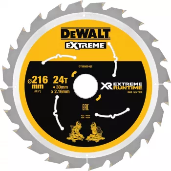 Sägeblatt DeWALT XR FlexVolt 216 mm x 30 mm 24 Zähne