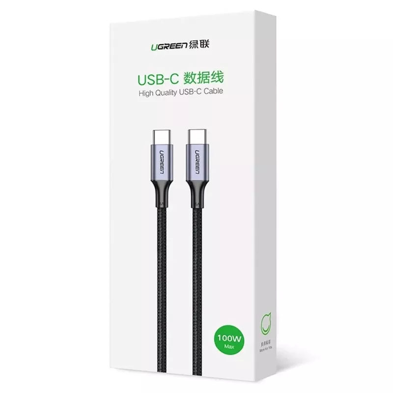 USB-C-auf-USB-C-Kabel UGREEN 90120B — 3 m, 5 A, PD, 20 V, 480 Mbit/s, schwarz