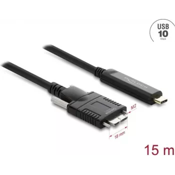 USB-Kabel DELOCK 83681 — USB C auf Micro‑USB B, USB 2.0, 15 m, Schwarz