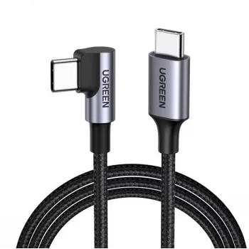 Ugreen USB-C (gerade) / USB-C (gewinkelt) PD QC 60W 3A 0,5 m US255 (grau)
