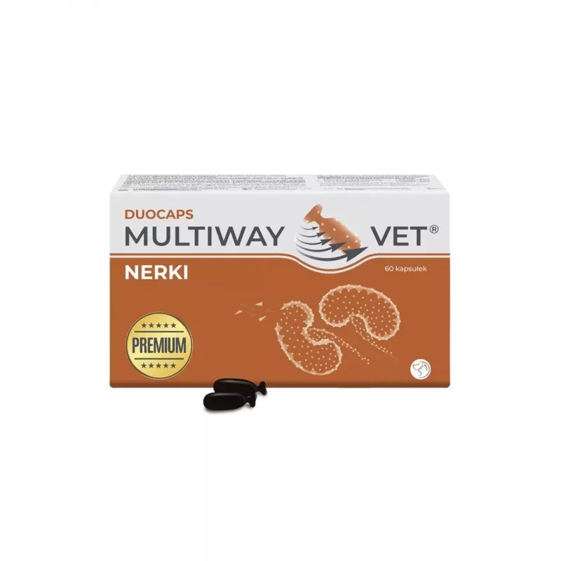 Nahrungsergänzungsmittel-Kapseln JM Sante Multiway Vet Duocaps Kidneys für Hunde und Katzen, 60 Stück, 150 g Kartonverpackung
