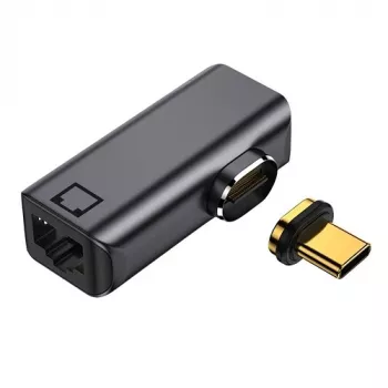 Magnetischer Adapter USB Typ-C - RJ-45, 100/1000 Mb