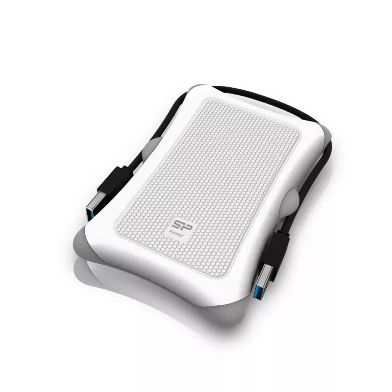 Externe HDD Silicon Power Armor A30 2 TB 2,5 Zoll USB 3.2 Gen 1, weiß, stoßfest, 256-Bit-AES