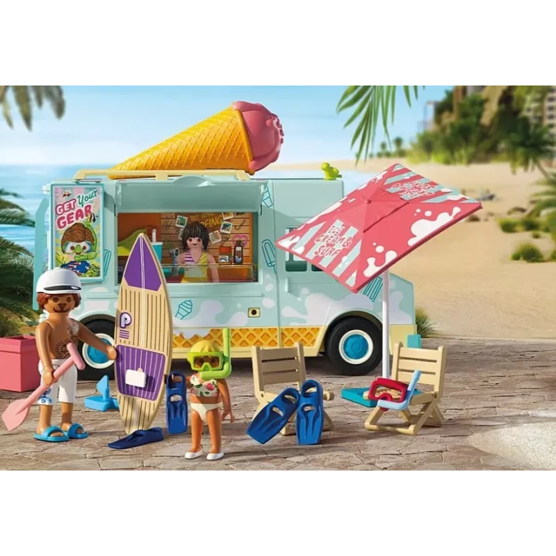 PLAYMOBIL Spielset Eiswagen & Surfshop 71904 mit Figuren