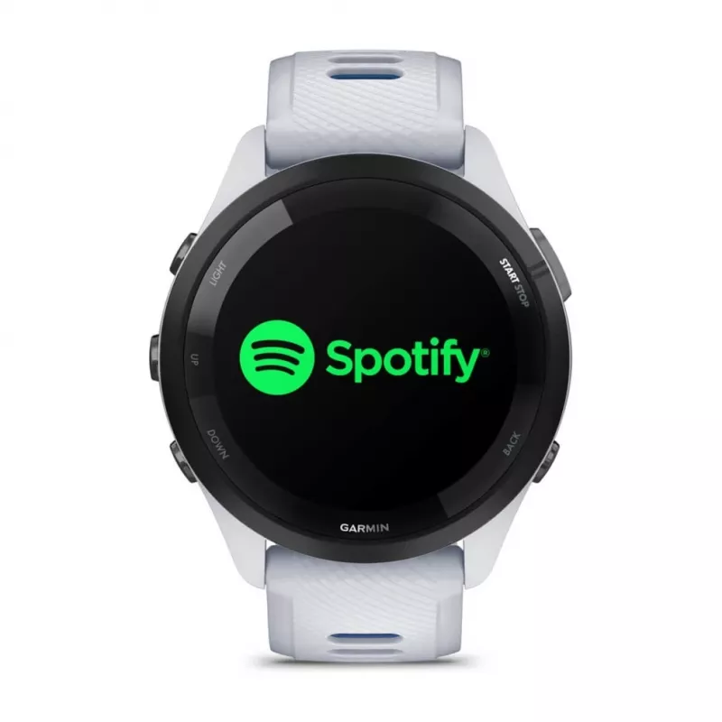 Smartwatch GARMIN Forerunner 265 — 46 mm GFRP-Gehäuse, AMOLED 1,3 Zoll, GPS/GLONASS/Galileo, 15 Tage Akkulaufzeit, 5 ATM, Silikonarmband