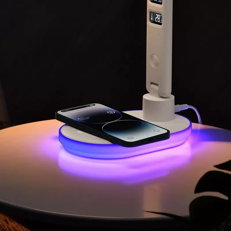 Tischleuchte Hawk HW-LAMP03 Weiß RGB — verstellbare LED-Schreibtischlampe mit RGB-Beleuchtung