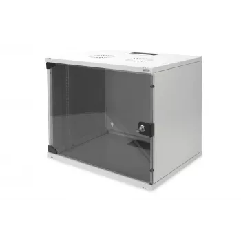 19 9U SOHO Digitus Wandschrank, grau, Glastür