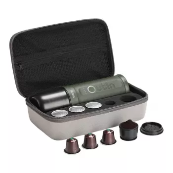 Outin Nano 7500mAh tragbarer Kaffeemaschinen-Set (Grün) + Schutzhülle