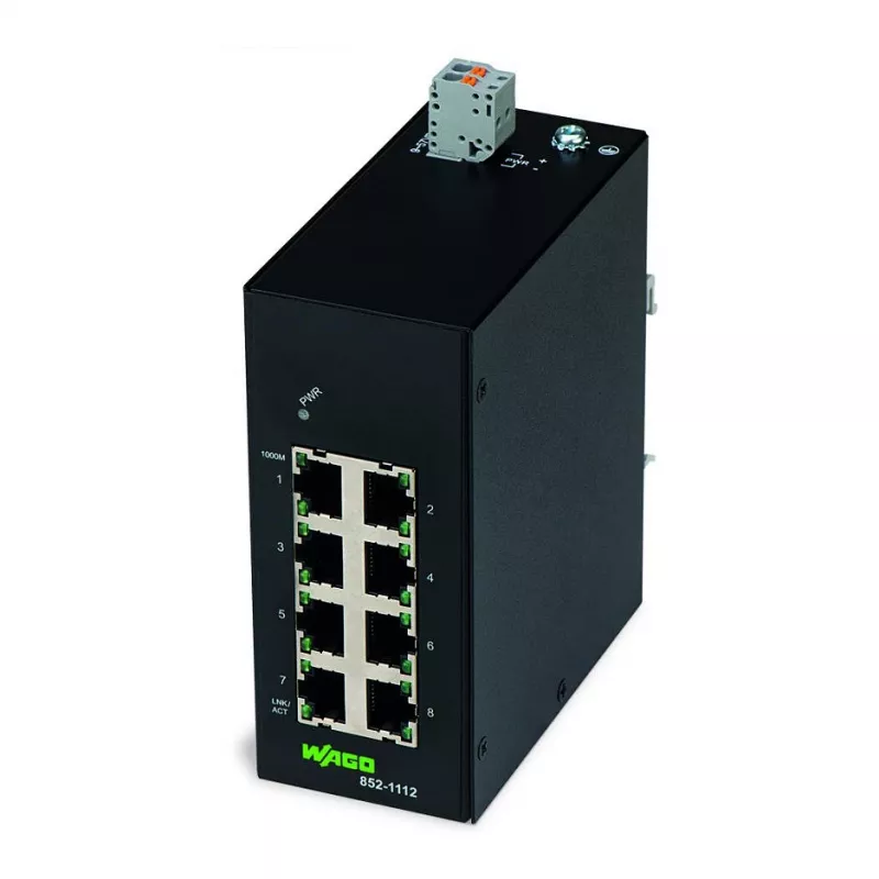 WAGO 852-1112 Industrial-ECO-Switch 8 Ports 1000BASE-T, schwarz