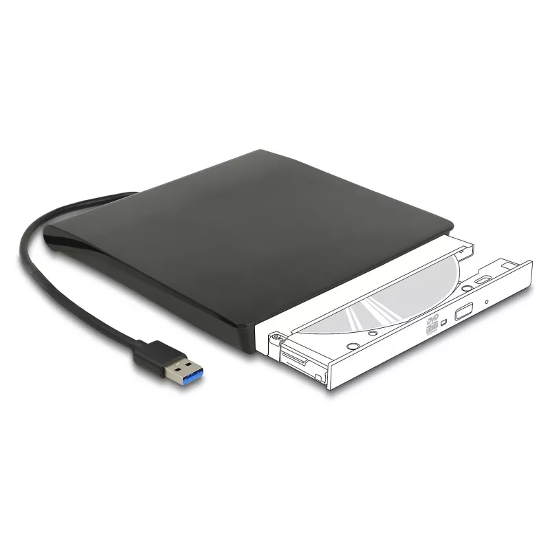 HDD-Gehäuse DeLOCK 42636 Schwarz 5,25 Zoll Micro SATA 5 Gbit/s