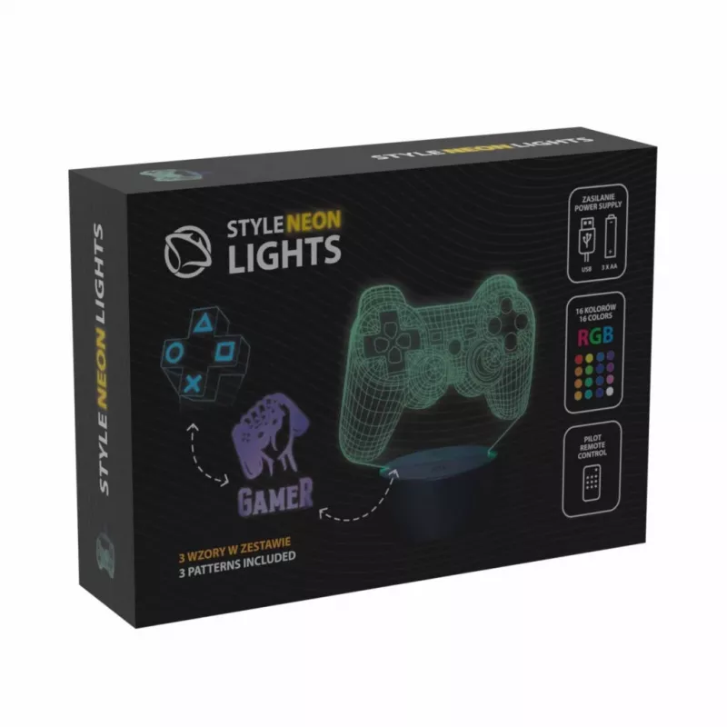 Tisch-LED-Lampe MANTA SNL122RGB RGB 3D-Lichtdekoration, farbwechselndes RGB, USB-betrieben