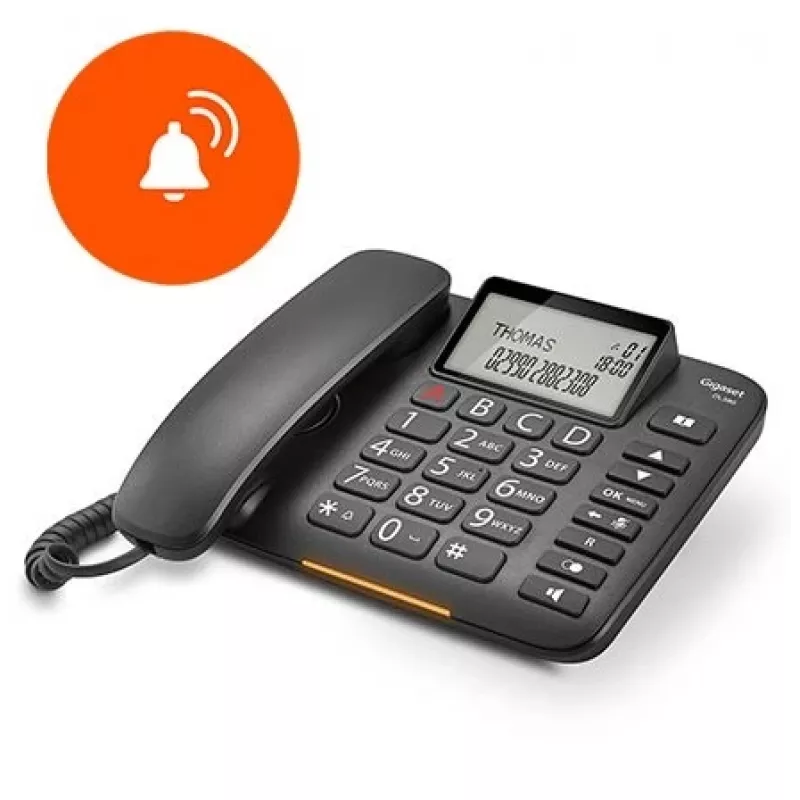 Gigaset DL380 Schnurgebundenes Telefon, Schwarz