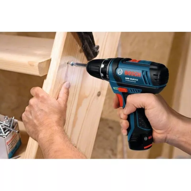 Bosch GSR 10,8-2-LI Professional Keyless Schwarz, Blau, Rot