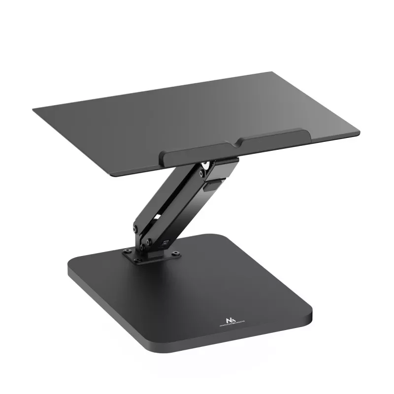 Maclean Schreibtischständer für Monitor oder Laptop, Gasfeder, für stehendes und sitzendes Arbeiten, schwarz, MC-493