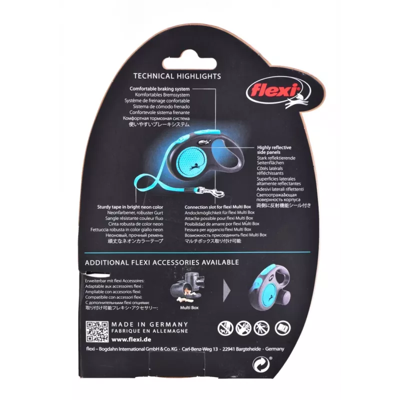 Flexi neu Neon S 5 m Hundeleine mit Rollautomatik