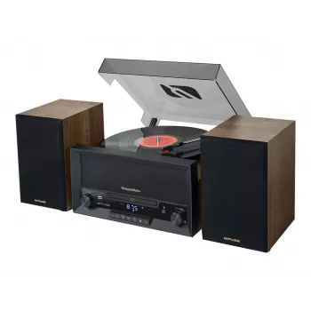 Home-Audio-Midi-System muse MT-120 MB — 20 W RMS, 2-Wege-Lautsprecher, AC 100–240 V 50/60 Hz, Schwarz/Transparent/Holz