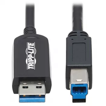 Eaton Tripp Lite Serie USB 3.2 Gen 1 Plenum-zertifiziertes Glasfaser-Aktivkabel (AOC) - A/B M/M, Schwarz, 20 m - USB-Kabel - USB Typ A (M) auf USB Typ B (M) - USB 3.2 Gen 1 - 20,0 m - P