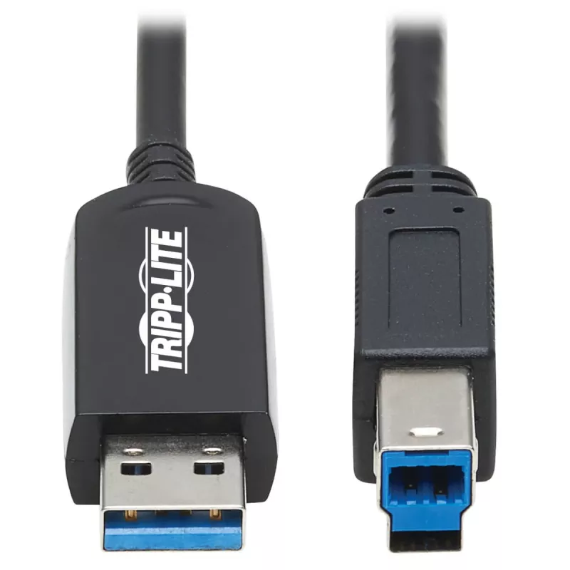 Eaton Tripp Lite Serie USB 3.2 Gen 1 Plenum-zertifiziertes Glasfaser-Aktivkabel (AOC) - A/B M/M, Schwarz, 20 m - USB-Kabel - USB Typ A (M) auf USB Typ B (M) - USB 3.2 Gen 1 - 20,0 m - P