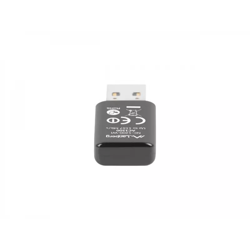 Kabelloser USB-Netzwerkadapter LANBERG NC-1200-WI, WLAN USB 2.0, 2x interne Antennen 2 dBi, bis zu 5000 Mbit/s